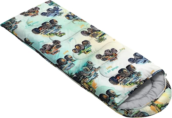 HOSIMA Kids Cute Dog Sleeping BagDifferent Pet Dogs Pattern Cold Weather Gear for CampingAnimal Themed with Christmas Tree Print Waterproof Sleeping Bags for Outdoors Hiking.