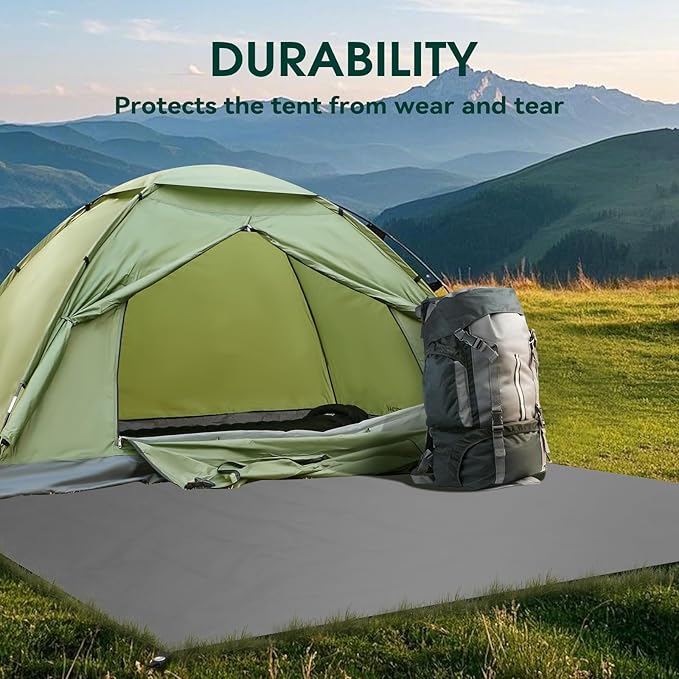 Tent Footprint - Waterproof Camping Tarp 1-6 Person Tent Floor Saver PU 3000mm Small Tarp for Hiking Backpacking Hammock Beach Picnic and Other Outdoor Activities