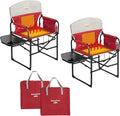 SUNNYFEEL Heated Camping Directors Chair Heavy DutyOversized Portable Folding Chair with Side Table Pocket for Beach FishingTripPicnicLawnConcert Outdoor Foldable Camp Chairs