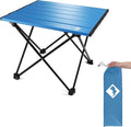 VILLEY Portable Camping Side Table Ultralight Aluminum Folding Beach Table with Carry Bag for Outdoor Cooking Picnic Camp Boat Travel