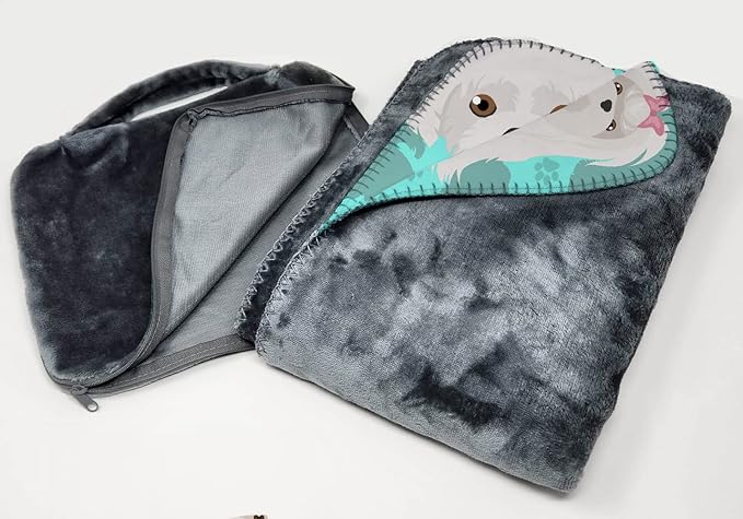 Caroline's Treasures MLM1037TBLT Maltese Soft Travel Blanket with Bag Airplane Blanket Indoor Outdoor Camping Blanket for Traveling Picnics Beach Trips Concerts