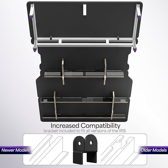 Life Finds Sleeping Platform Storage System Designed for Rivian R1S Vehicles Folding Platform with Underneath Storage Black LF-R1SP