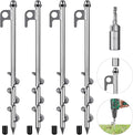 4 Pack Tent Stakes 12 Inch Heavy Duty Ground Anchors Fully Welded Spiral Earth Anchors for Camping Tents Trampolines Sheds Swing Sets Securing Animals