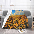 Golden Sunflower Soft Fleece Blanket 60 * 50 inch Soft Sofa Blanket Suitable for Sofa Camping Travel Night Cover Blanket