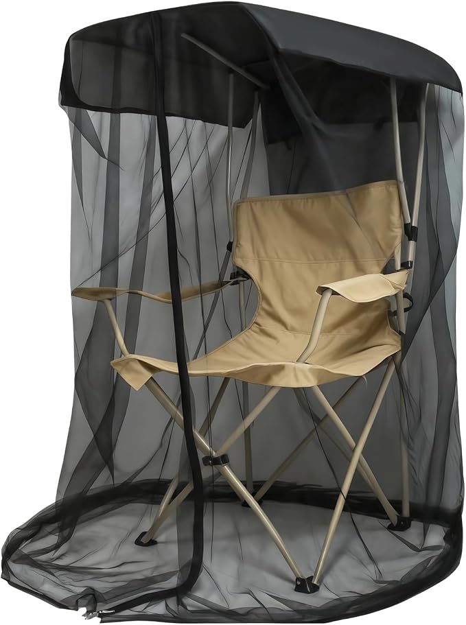 Mosquito Net Cover for Canopy Chair Mesh Tent with Smooth Zipper 35 x 32 x 63 in Canopy Chair Netting Shelter with Waterproof Sunproof Roof for Camping Fishing Outdoor Sitting Excluding Chair