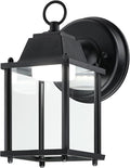 LIT-PaTH Outdoor LED Wall Lantern Wall Sconce as Porch Lighting Fixture 5000K Daylight White 9.5W 800 Lumen Aluminum Housing Plus Glass Black Finish 1-Pack