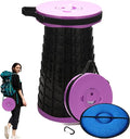 Upgraded Collapsible Stool with Cushion 1000 lbs Capacity &amp 19.7-in High Wider &amp Taller Heavy Duty Portable Telescoping Foldable Seat for Adults Camping Travel Music Festivals Outdoors