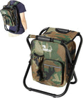 LEADALLWAY Fishing Chair with Cooler Bag Compact Fishing Stool Foldable Camping Chair
