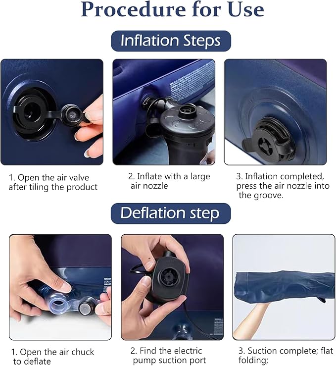 Foldable Inflatable air Mattress Suitable for Indoor and Outdoor air Mattress Thickened Waterproof can be Used for Camping Tents (excluding Inflation Tools (Small Double)
