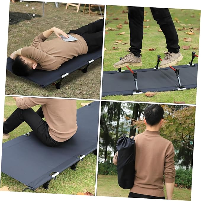 BESPORTBLE Portable Folding Camping Cot Lightweight Outdoor Bed for Guests Easy Storage Design for Camping Hiking and Beach Trips