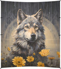 Camping Sun Shelters Wolf with Yellow Flower Beach Canopy 126 * 110.2in