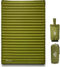 Double Camping Sleeping Pad Ultralight Waterproof Inflatable 2-Person Sleeping Mat with Inflation Bag Lightweight Portable Air Mattress for Outdoor Backpacking Hiking Car Traveling Tent (Green)