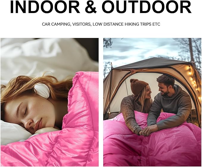 Sleeping Bags for Adults Cold Weather &amp WarmBackpacking Camping Sleeping Bag for Tall Girls BoysLightweightCompactWaterproof Camping Gear for TravelingHikingHotelOutdoor &amp Indoor