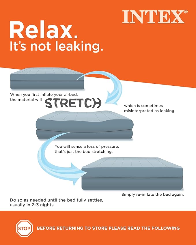 INTEX Dura-Beam Standard Pillow Rest Air Mattress: Fiber-Tech
