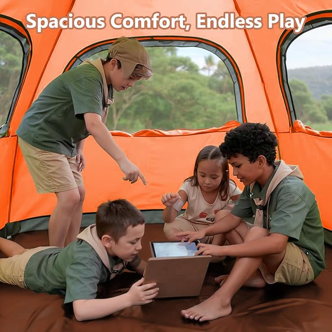 MOON LENCE Pop Up Camping Tent 3-4 Person Portable Automatic Instant Tent Windproof for Camping Hiking Mountaineering