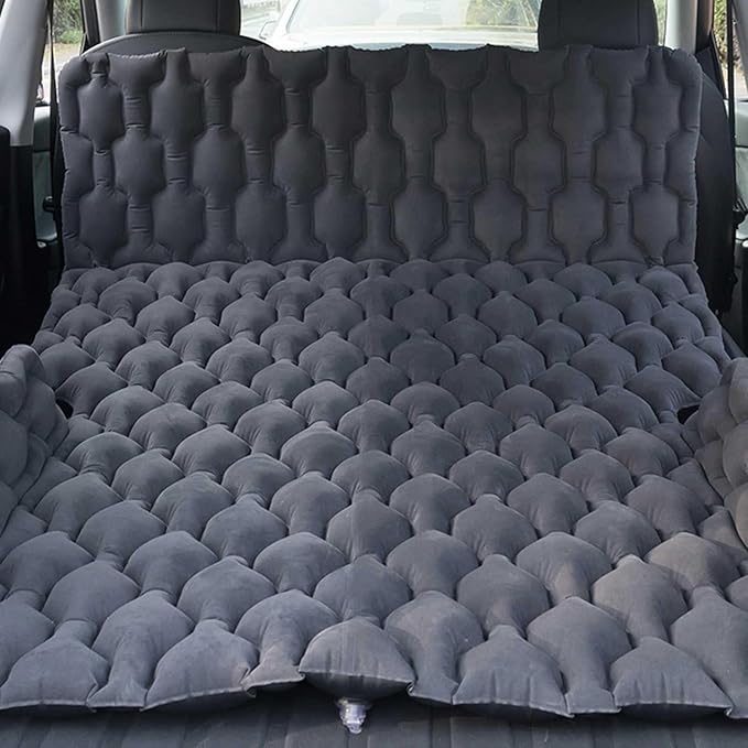 SUV Air Mattress for Camping &amp Travel Thickened Flocking + PVC Inflatable Bed with 2 Pillows