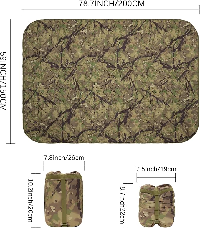 Poncho Liner Military Outdoor Camping Blanket for Travel Beach Grass Picnic Car Emergency Outdoor Survival