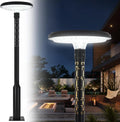 107 Solar Lamp Post Light Outdoor with Glowing Bamboo Motif Pole IP65 Waterproof 1800LM 6000K Auto Dusk to Dawn Landscape Lights with Remote for Yard Patio Driveway Pathway
