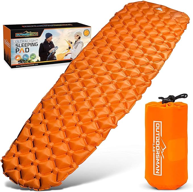 Sleeping Pad for Camping - Patented Camp Mat Ultralight - Best Compact Inflatable Air Mattress for Adults &amp Kids - Lightweight Hiking Backpacking Outdoor &amp Travel Gear