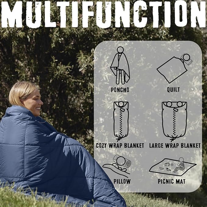 3M Thinsulate Insulation Puffy Camping Blanket for Cold Weather Queen Size Warm Camping Quilt with Zipper Waterproof Outdoor Sleeping Bag for Hammock Cozy &amp Versatile Gift for Men and Women
