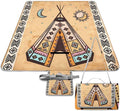 Tribal Native American Eagle Symbols Waterproof Outdoor Picnic Blanket Sandproof Beach Mat for Camping Hiking Grass Travelling