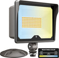 CINOTON 55W LED Flood Light 3CCT (3000K/4000K/5000K) 7700LM Dusk-to-Dawn Photocell Outdoor Security Lighting 120V IP65 Aluminum Wall Pack for Porch/Barn 180° Knuckle Mount 2 Modes ETL 1 Pack