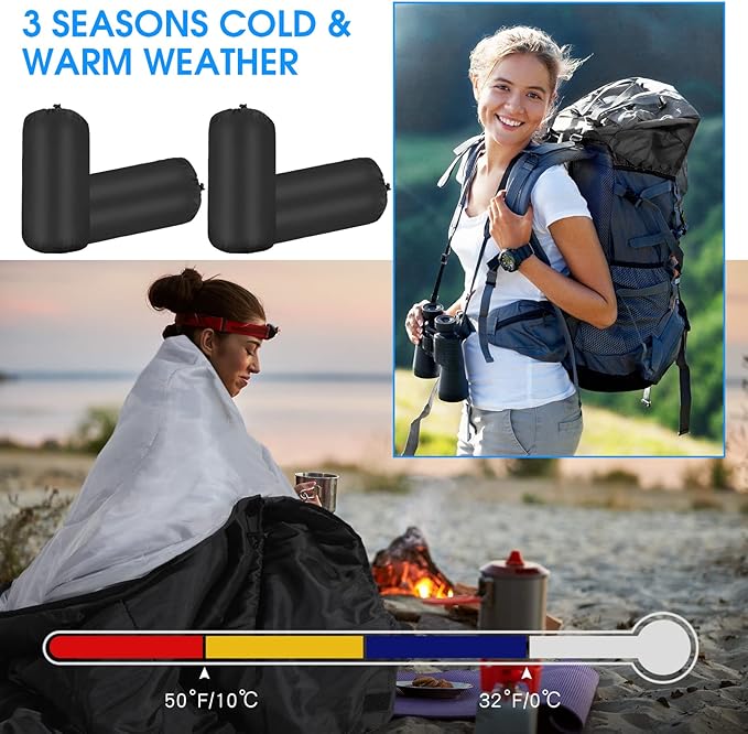 Macarrie 6 Pack Bulk Sleeping Bags for Homeless Donation 0 Degree Waterproof Sleeping Bags with Compression Sack for Adults Winter Cold Weather Care Camping Hiking Emergency