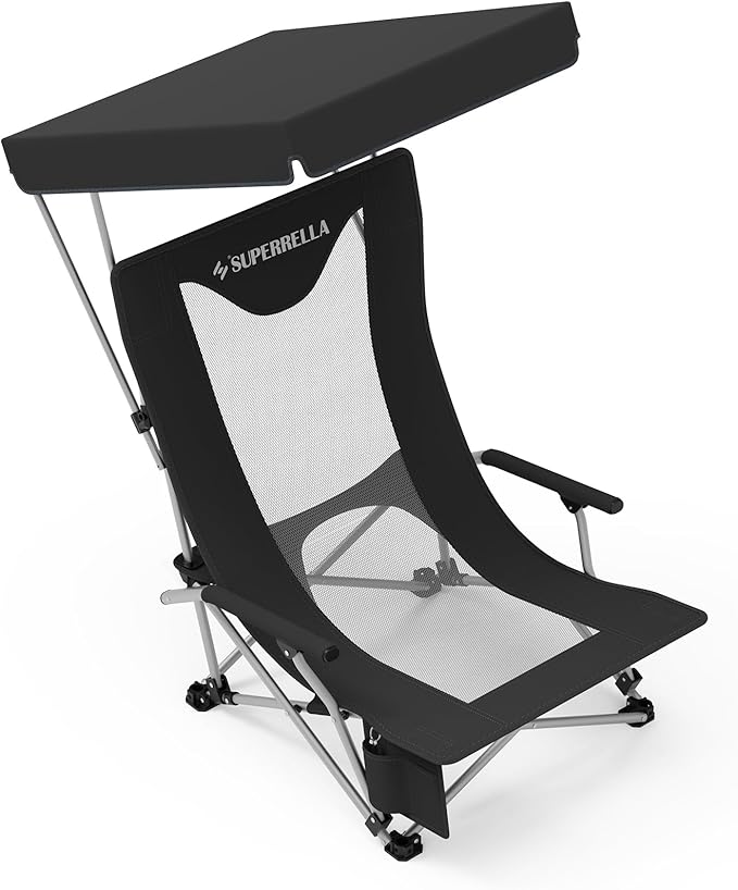Portable Beach Chair for Adults with Cup Holder Hard Arm Folding Lawn Chairs for Outdoor Activities Camp Sports Beach Travel &amp Picnic Supports up to 400 lbs