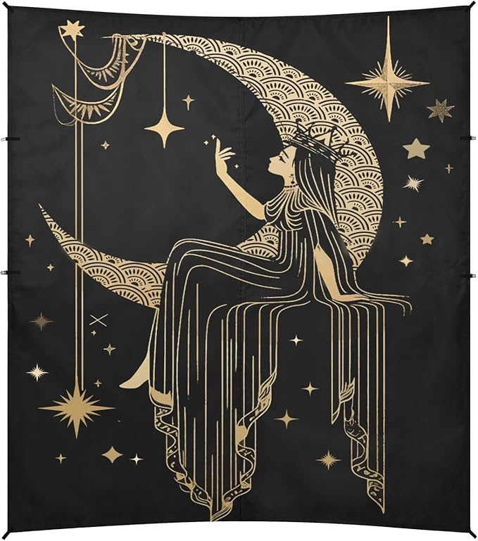 Camping Sun Shelters Queen on The Moon in Starry Sky Beach Canopy 126 * 110.2in