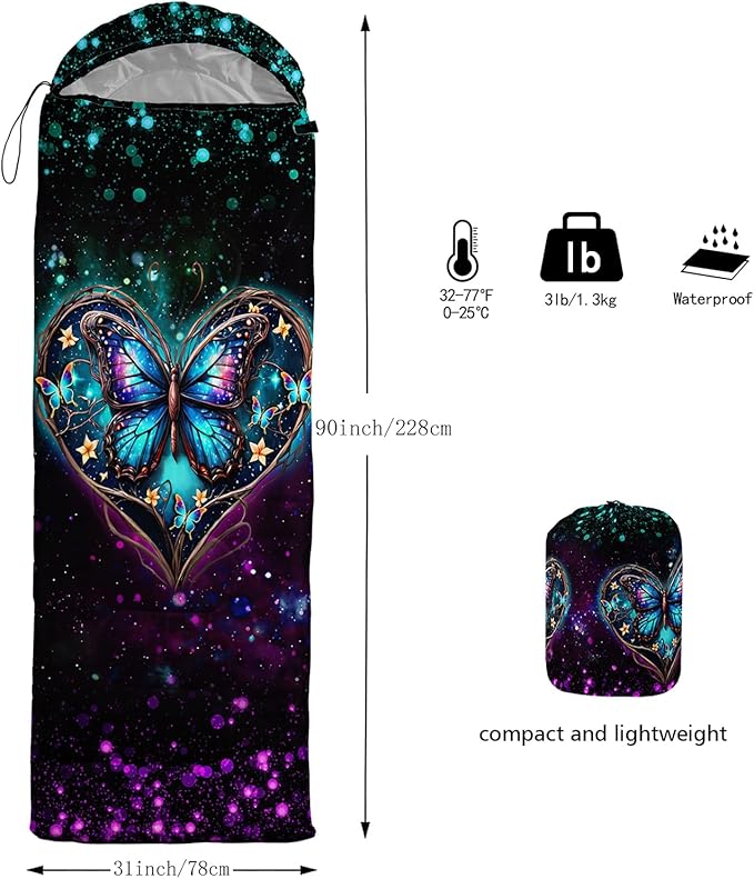Sea Turtle Sleeping Bag for Kids Boys GirlsOcean Themed Camping GearWaterproof Compact Sleeping Bag for Camping Backpacking Outdoor Hiking.