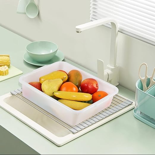 Yuright 8L Plastic Commercial Bus Tub 4 Pack Small Bus Bin Restaurant White Wash Tub Basin