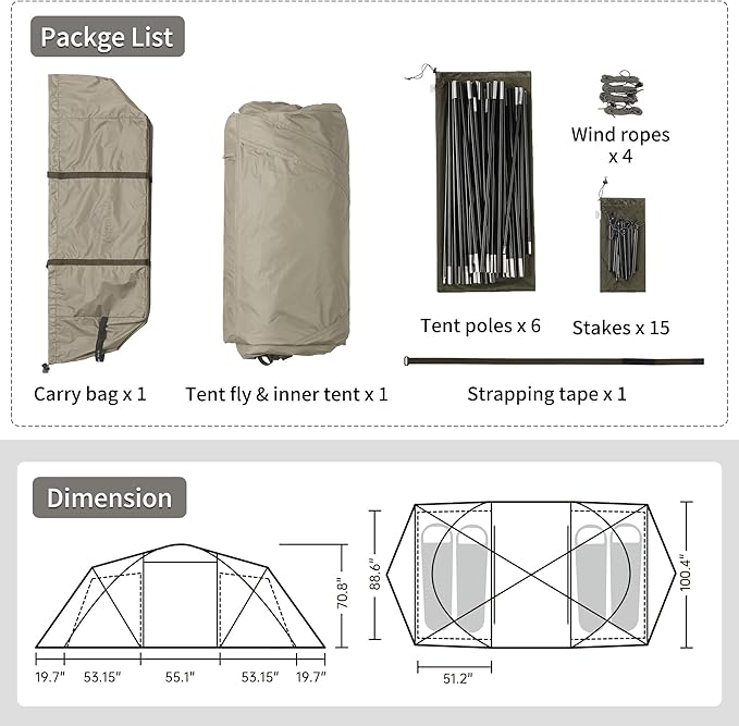 Naturehike Massif Hot Tent with Stove Jack Waterproof Windproof 4 Season Tent 2/4 Person Cold Weather Winter Tents for Camping