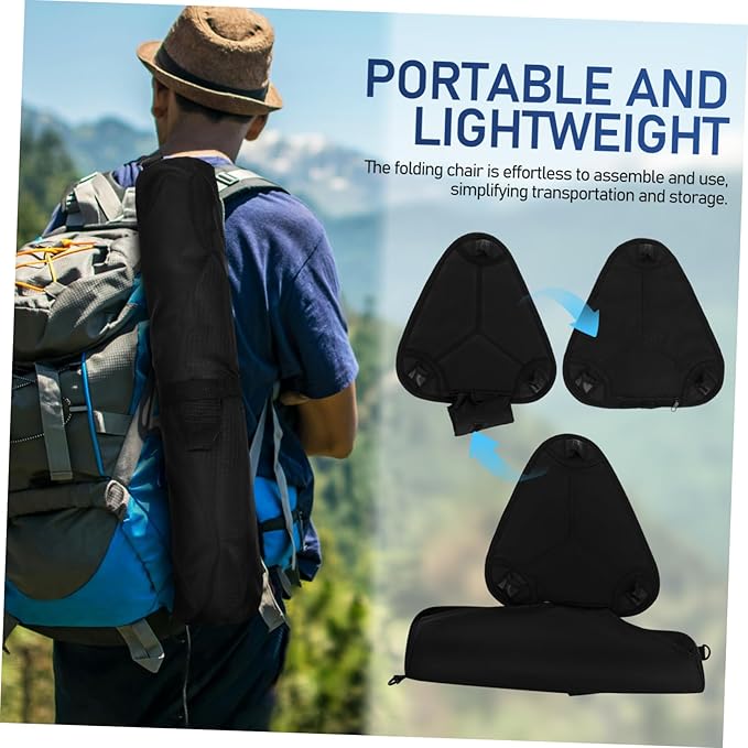 VICASKY Outdoor Stool Portable Height Adjustable Folding Chair for Camping Hiking Fishing