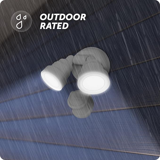 GLOBE Electric 180-Degree 15W Twin Head White 1400 Lumens Hardwired Motion Activated Outdoor Integrated LED Flood Light Security Light Outdoor Outside House Lights