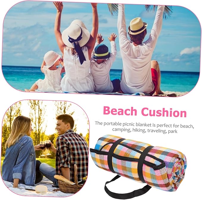 Portable Picnic Blanket Extra Large Camping Mat Beach Rug Thicken Picnic Cushion for Outdoor Activities Lightweight for Travel