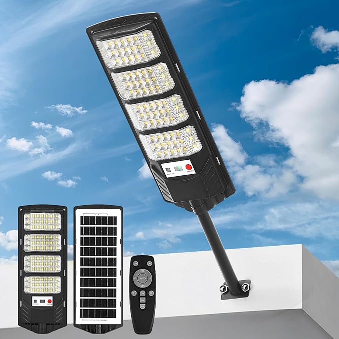 Solar Street Light Outdoor Waterproof Motion Sensor Solar Powered Light Dusk to Dawn LED Solar Parking Lot Flood Light for Outside Yard Garden Path-1PC