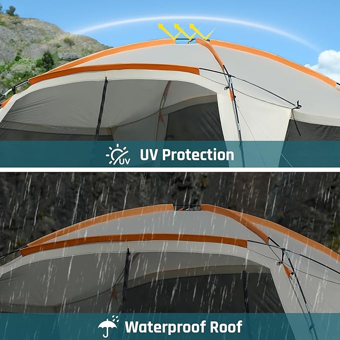 Screen House Tent 12x12ft Screen Room Mesh Gazebos w/ 2 Zipper Doors Camping Tent Screened Canopy Shelter for Outdoor Patios Backyards Activities