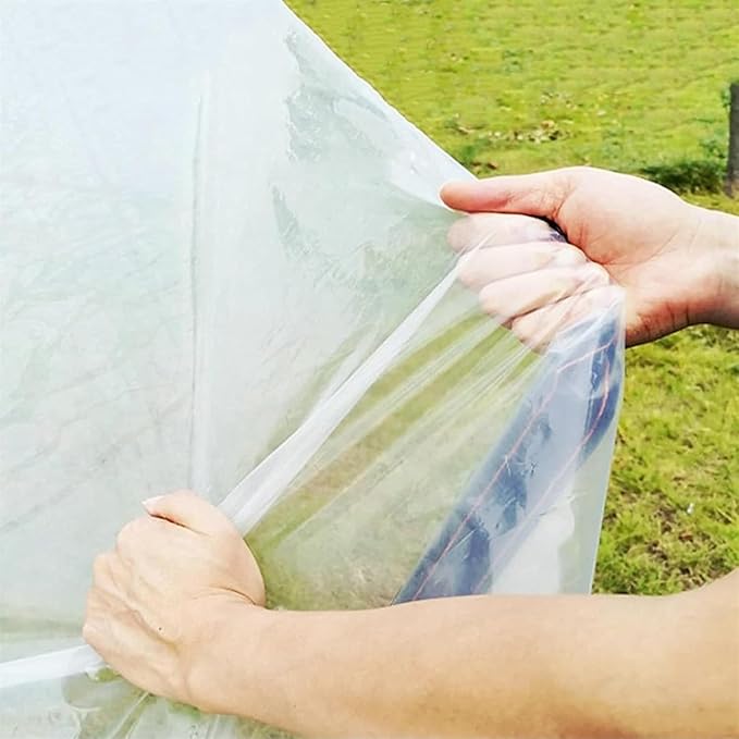 Clear Waterproof Tarp 0.18mm Thickened PVC Cover with Grommets &amp Bungee Cords for Outdoor Protection(15x17 FT)