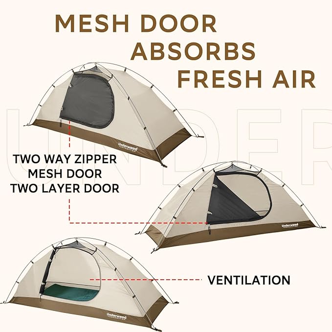 1/2 Person Backpacking Tent for 4-Season - Winter Waterproof Tent for One Person Lightweight Camping Gear for Backpacking Easy Set Up Cold Weather Essentials by Underwood Aggregator