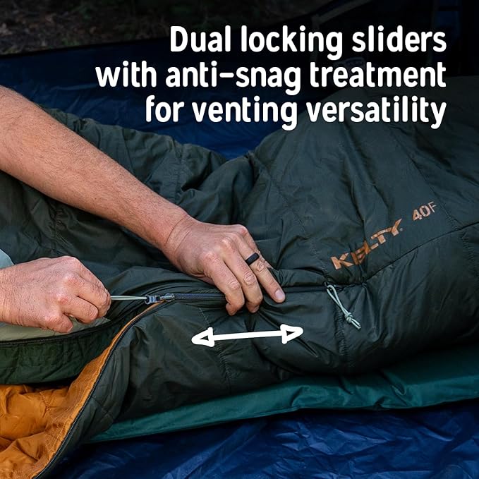 Kelty Cosmic Synthetic Fill 0 Degree Backpacking Sleeping Bag Regular – Compression Straps Stuff Sack Included