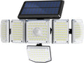 6 Adjustable Heads Solar Lights Outdoor Waterproof Motion Sensor Outdoor Lights Super Bright 3 Modes 2400mAh 360° Illumination Security Flood Light for Patio Yard Garden-1 Pack