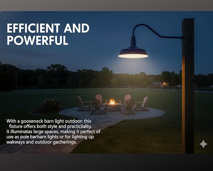 AGB101-AS18-BLUE Gooseneck Barn Light - Blue Outdoor Dome with Incandescent Downlight | Wall-Mount Fixture for Patios Gardens Pathways and Large Outdoor Living Spaces