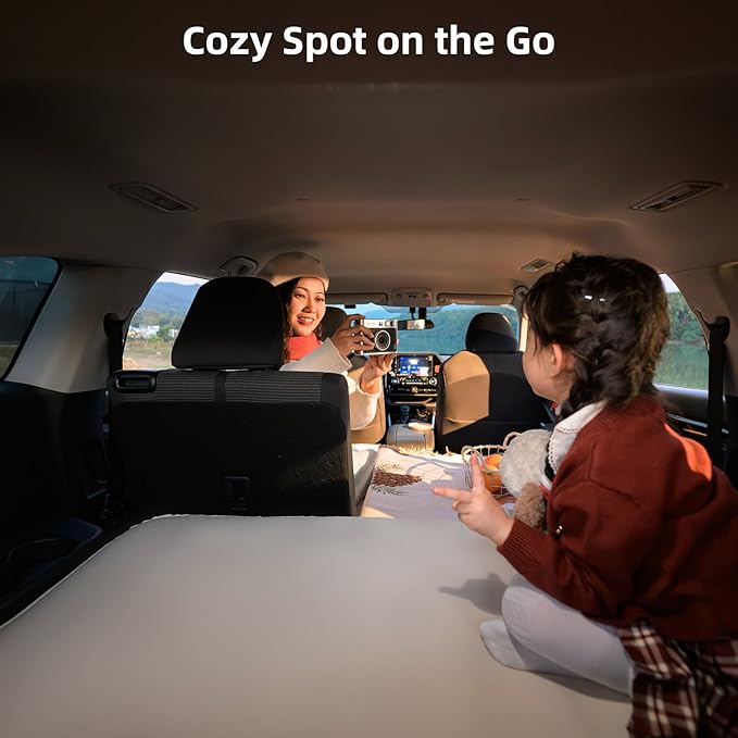 Air Foam Mattress for Toyota Highlander 3rd Row Custom Fit Inflatable CozyDen Car Mattress with Built-in Pump SUV Bed Pad for Car Camping Kids &amp Pets Portable Travel Mattress