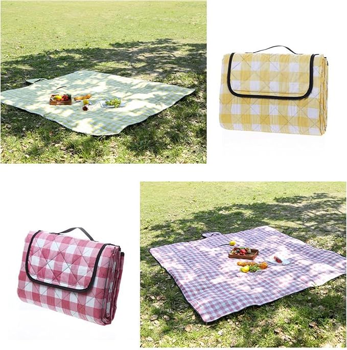 Camping Mattress Pattern 3-Layer Portable Camping Mat Foldable Large Picnics and Beach Blanket for Family Friend Kids