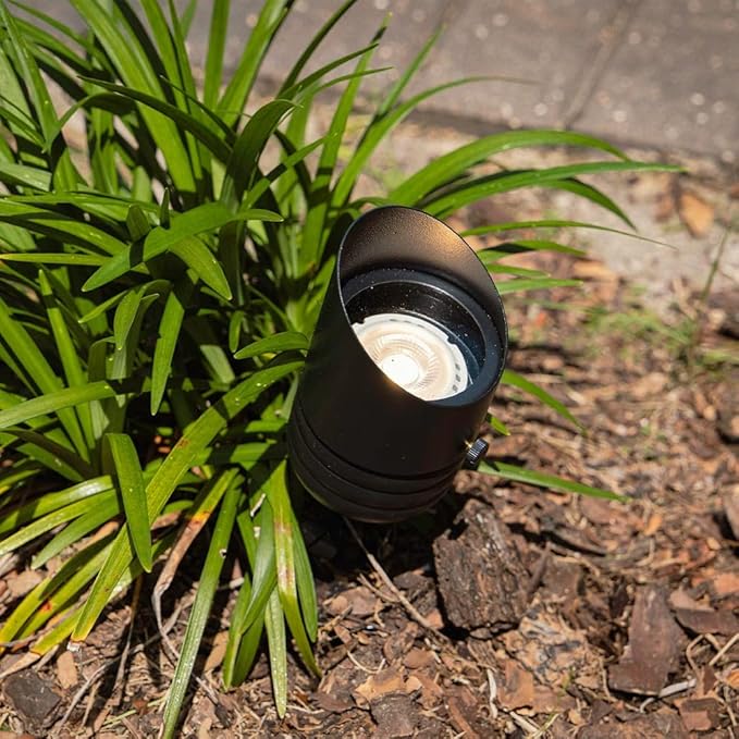 VOLT Fat Boy 12V Brass Outdoor Spotlight (Black) for Low Voltage Landscape Lighting of Yard Lawn Garden Patio Trees &amp House