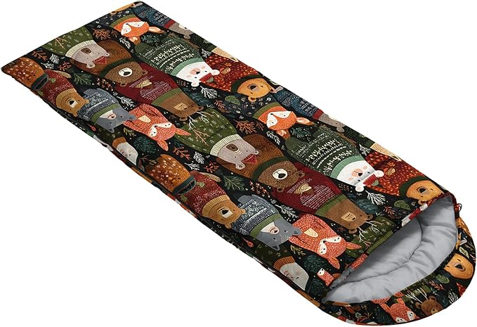 AILONEN Cartoon Camping Sleeping Bag for Boys Girls AdultsLightweight &amp Waterproof3 Season Warm &amp Cold WeatherPortablePrinted Sleeping BagTravelingCampingHiking