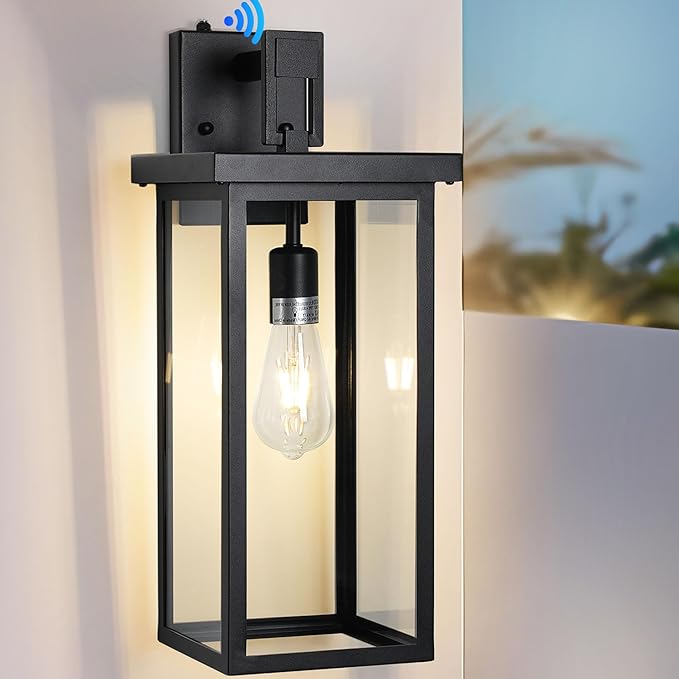 Large Exterior Lighting Fixtures Modern Wall LanternOutdoor Wall Lights with Clear Glass ShadeOutdoor Lamps for Patio PorchWaterproof Outside Exterior LightsDusk to Dawn 20IN-1 Pack