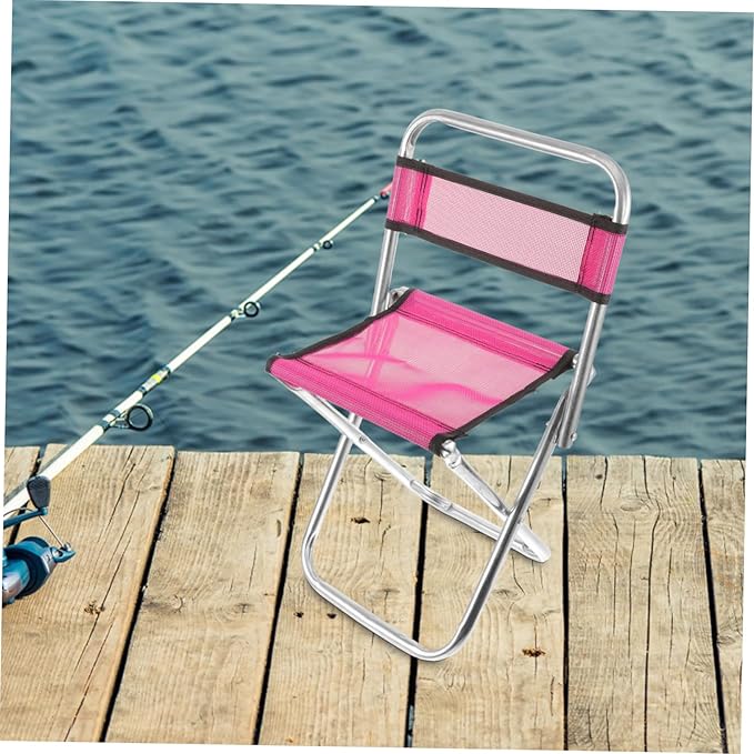 POPETPOP Multi-Functional Folding Stool Lightweight Portable Camping Chair Collapsible Outdoor Fishing Stool Durable for Long-Term Use Random Color