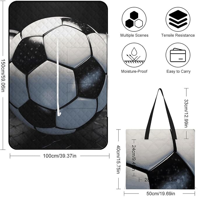 Zipper Soccer Ball Style Picnic Mat Suitable for Travel Camping Park Or Home Use
