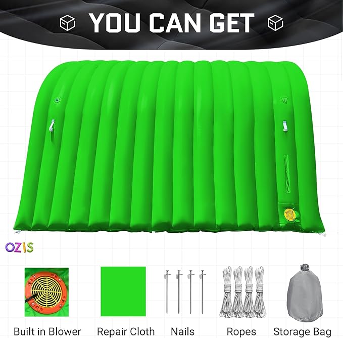 OZIS 16Ft Inflatable Tunnel Entrance Sports with Installed Blower Inflatable Football Tunnel Tent Entryway for Business Advertising Event Exhibition Promotion(Green16x10x10Ft)